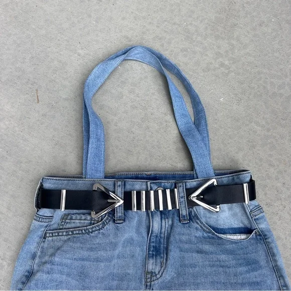 UPCYCLED DENIM BAG / The Bella Belted Shopper